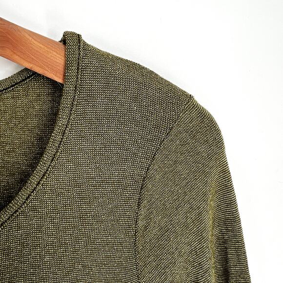 Michael Stars Long Sleeve Ruched Maternity Tunic Top One Size Green Khaki Shine - Picture 6 of 11